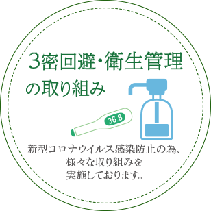 3密回避・衛生管理の取り組み
