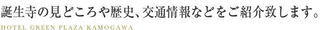 誕生寺の見どころや歴史、交通情報などをご紹介致します。